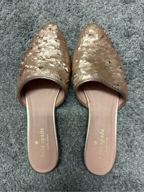 kate spade Rose Gold Sequin Mule Slides
